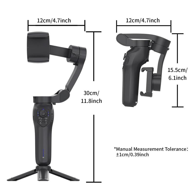 Comitok L7C PRO 3-Axis Smartphone Gimbal Stabilizer for Video Recording with Face/Object Tracking, Compatible with iPhone 14/13/12/11 Pro Max and Android Devices, Includes Selfie Holder and Camera Stabilization Kit
