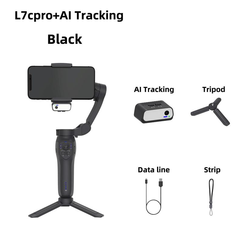 Comitok L7C PRO 3-Axis Smartphone Gimbal Stabilizer for Video Recording with Face/Object Tracking, Compatible with iPhone 14/13/12/11 Pro Max and Android Devices, Includes Selfie Holder and Camera Stabilization Kit