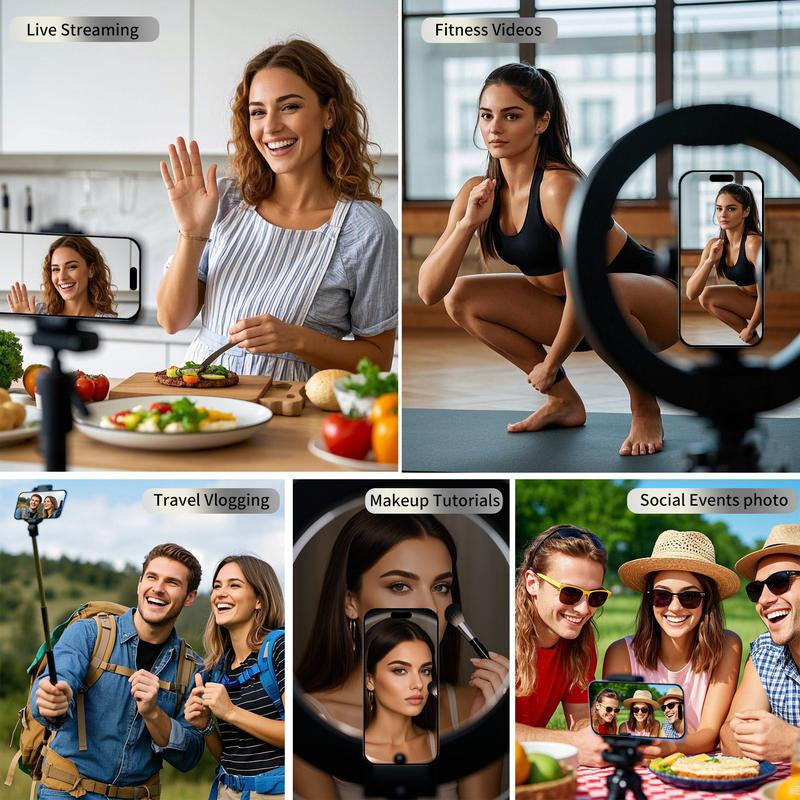 Omnimaster Phone Vlog Selfie Wireless Monitor Screen, Magnetic Mount for Magsafe, Rear Camera for Selfie Vlog Live Stream, Iphone & Android Compatible