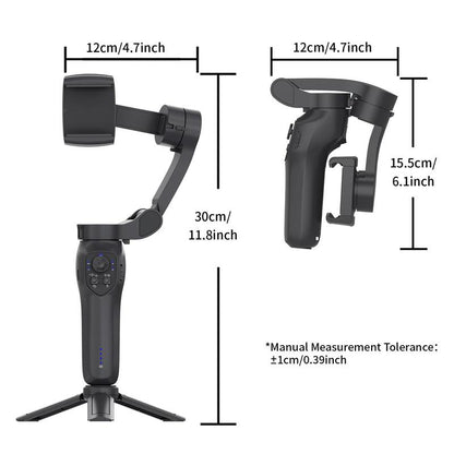 Comitok L7C PRO 3-Axis Smartphone Gimbal Stabilizer for Video Recording with Face/Object Tracking, Compatible with iPhone 14/13/12/11 Pro Max and Android Devices, Includes Selfie Holder and Camera Stabilization Kit