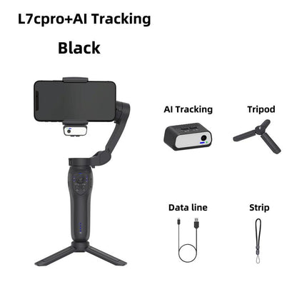 Comitok L7C PRO 3-Axis Smartphone Gimbal Stabilizer for Video Recording with Face/Object Tracking, Compatible with iPhone 14/13/12/11 Pro Max and Android Devices, Includes Selfie Holder and Camera Stabilization Kit